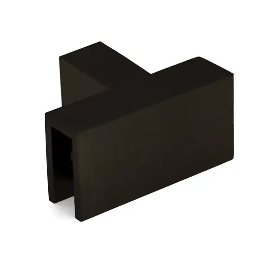 Slip Fit 90 Degree T Glass Clamp, Brass Material, 5/16" to 1/2" Glazing Thickness, Oil Rubbed Bronze Finish