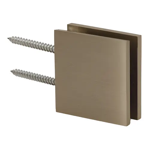 Notch Style Wall Mount Clamp Double Mounting Holes, Brass Material, Square Design, 2" Height, 2" Width, Brushed Bronze Finish