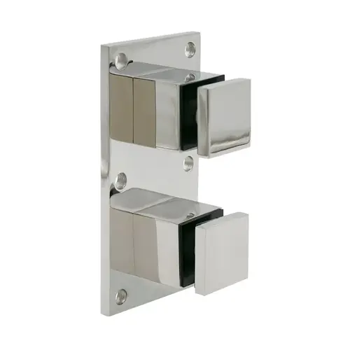 Glass Rail Standoffs 2" Square With Mounting Plate - Polished Stainless Glass Rail Standoffs 2" Square With Mounting Plate - Polished Stainless