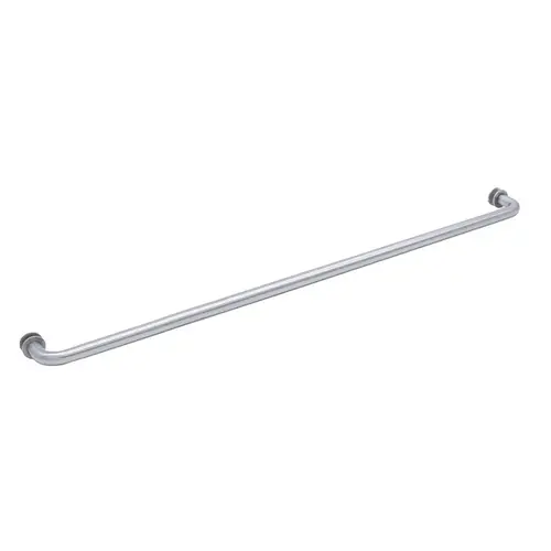 Single Sided Towel Bar, Brass Material, Tubular Construction, 30" Center To Center, Tempered Glass Requirement, Brushed Nickel Finish Single Sided Towel Bar, Brass Material, Tubular Construction, 30" Center To Center, Tempered Glass Requirement, Brushed Nickel Finish