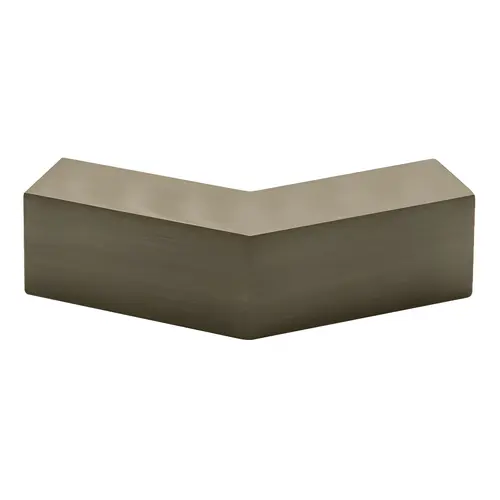 135 Degree Slip Fit Glass Clamp, Brass Material, Sleeve Over Mounting, 5/16" To 1/2" Glazing Thickness, Brushed Bronze Finish