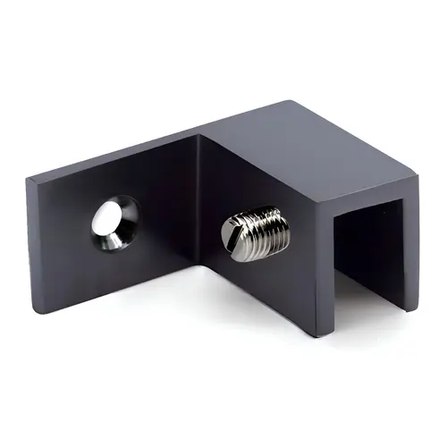 Right Hand Wall Mount Slip Fit Glass Clamp, Brass Material, 5/16" to 1/2" Glazing Thickness, Oil Rubbed Bronze Finish