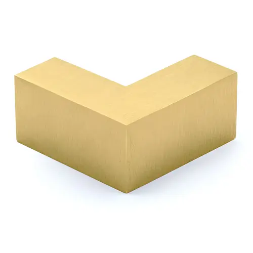 90 Degree Slip Fit Glass Clamp, Brass Material, 3/8" To 1/2" Glazing Thickness, 1" Height, 2" Width, Satin Brass Finish