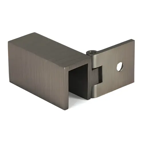 Right Hand Adjustable Wall Mount Slip Fit Glass Clamp, Brass Material, 5/16" To 1/2" Glazing Thickness, Brushed Bronze Finish