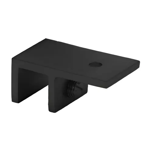 Ceiling Mount Slip Fit Clamp, Brass Material, 3/4" Height, 5/16" to 1/2" Glazing Thickness, Matte Black Finish