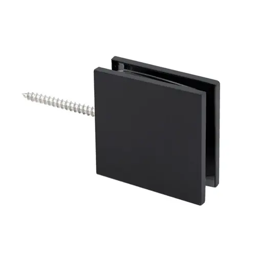 Square Wall Mount Pivotable Transom Clamp, Brass Material, 2" Width, 2" Height, 3/8" to 1/2" Glazing Thickness, Matte Black Finish