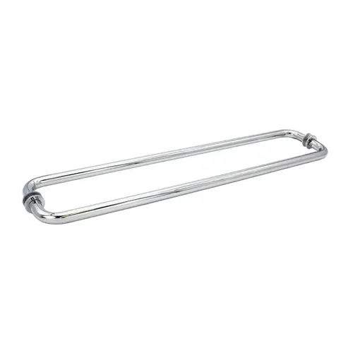 Back To Back Towel Bar, Brass Material, Tubular Construction, 18" Center To Center for Tempered Glass, Polished Chrome Finish Back To Back Towel Bar, Brass Material, Tubular Construction, 18" Center To Center for Tempered Glass, Polished Chrome Finish
