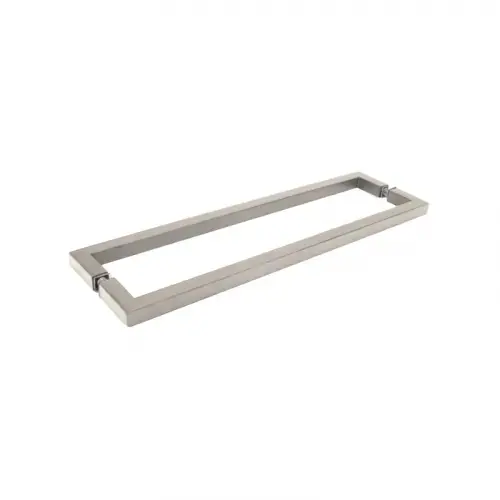 Back-to-Back Square Mitered Corner Towel Bar, Brass Material, 24" Center To Center, 3/4" Tube Diameter, Brushed Nickel Finish Back-to-Back Square Mitered Corner Towel Bar, Brass Material, 24" Center To Center, 3/4" Tube Diameter, Brushed Nickel Finish