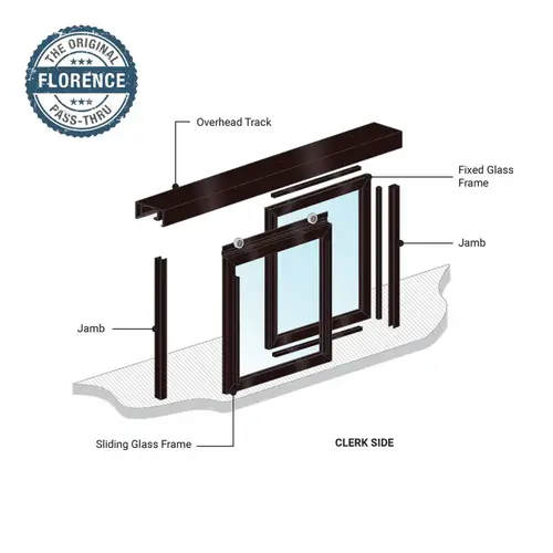 Florence Horizontal Sliding Pass-Thru Assembly OX-XO No Screen - Dark Black/Bronze Anodized