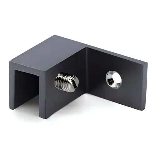 Left Hand Wall Mount Slip Fit Glass Clamp, Brass Material, 5/16" to 1/2" Glazing Thickness, Oil Rubbed Bronze Finish