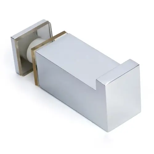 Square Thru-Glass Towel/Robe Hook - Polished Chrome