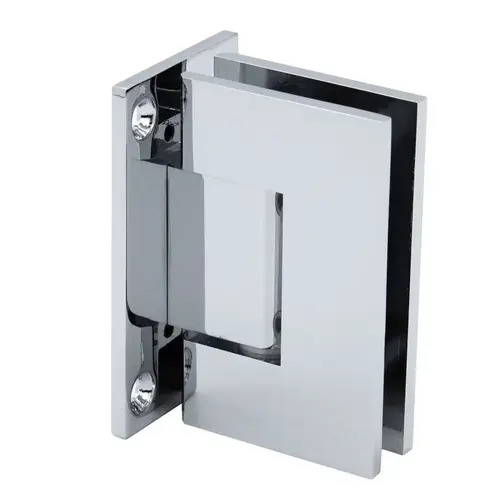 Glendale 135 Degree Wall Mount Hinge, Brass, 3/8" to 1/2" Glass, Polished Chrome Finish Glendale 135 Degree Wall Mount Hinge, Brass, 3/8" to 1/2" Glass, Polished Chrome Finish
