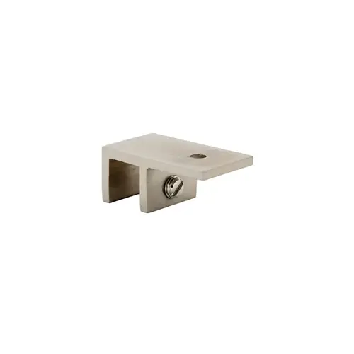 Ceiling Mount Slip Fit Clamp, Brass Material, 3/4" Height, 5/16" to 1/2" Glazing Thickness, Brushed Nickel Finish