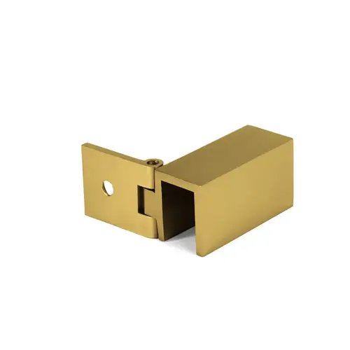 Left Hand Adjustable Wall Mount Slip Fit Glass Clamp, Brass Material, 5/16" To 1/2" Glazing Thickness, Satin Brass Finish