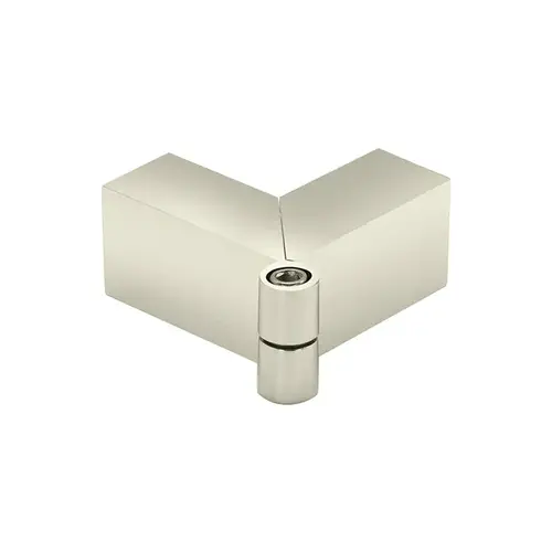 Adjustable Slip Fit Glass Clamp, Brass Material, Glass-To-Glass Mounting, 5/16" To 1/2" Glazing Thickness, Polished Nickel Finish