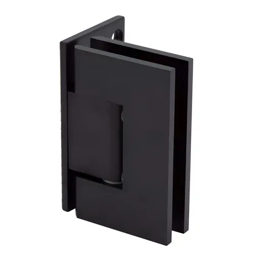 Glendale Adjustable Square Wall Mount Hinge, Brass and Stainless Steel Material, 3/8" to 1/2" Glazing Thickness, Oil Rubbed Bronze Finish