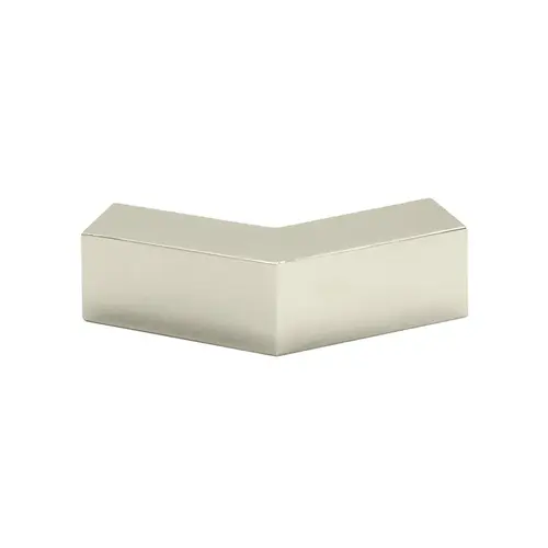 135 Degree Slip Fit Glass-to-Glass Clamp, Brass Material, 5/16" to 1/2" Glazing Thickness, Polished Nickel Finish