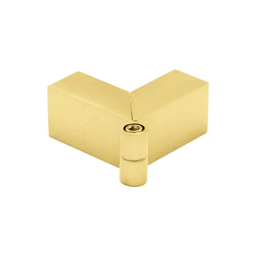 Adjustable "Slip Fit" Glass-to-Glass Clamp, Brass Material, 5/16" To 1/2" Glazing Thickness, Satin Brass Finish