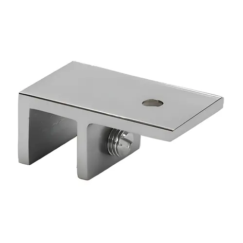 Ceiling Mount Slip Fit Clamp, Brass Material, 5/16" to 1/2" Glazing Thickness, Polished Chrome Finish