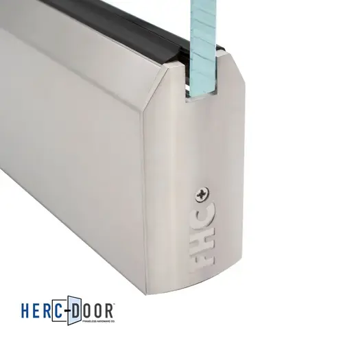 4" Tall Tapered Sidelite Rail 120" Length With Reversible Saddle - Brushed Stainless 4" Tall Tapered Sidelite Rail 120" Length With Reversible Saddle - Brushed Stainless