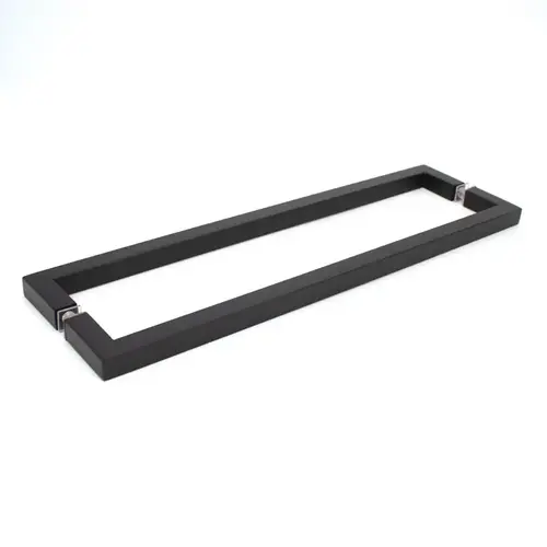 Back-to-Back Square Mitered Corner Towel Bar, Tubular Brass Construction, 24" Center To Center, Oil Rubbed Bronze Finish Back-to-Back Square Mitered Corner Towel Bar, Tubular Brass Construction, 24" Center To Center, Oil Rubbed Bronze Finish