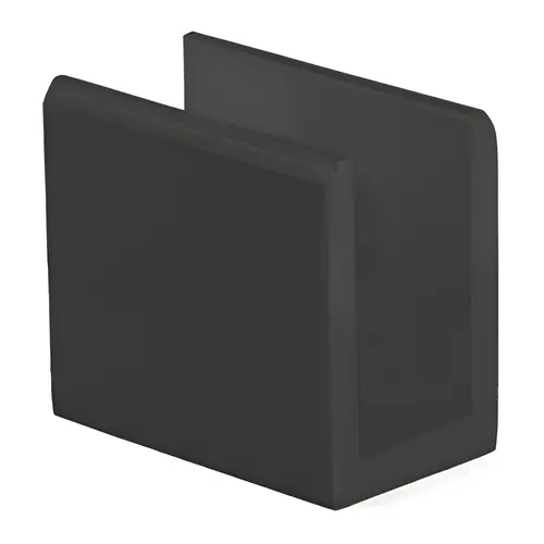 Square Wall Mount Shelf Clamp, Brass Material, Wall Mount type, 5/16" to 3/8" Glazing Thickness, Matte Black Finish