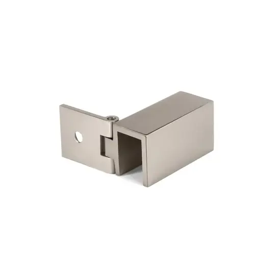 Left Hand Adjustable Wall Mount Slip Fit Glass Clamp, Brass Material, 5/16" to 1/2" Glazing Thickness, Polished Nickel Finish