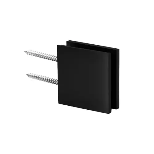 Notch Style Wall Mount Clamp Double Mounting Holes, Brass Material, Square Design, 2" Height, 2" Width, Matte Black Finish
