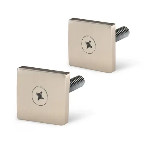 Square Low Profile End Caps for Single Sided Square Towel Bars - Brushed Nickel - pack of 2