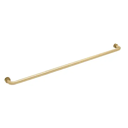 30" Tubular Towel Bar Single-Sided with Washers for 1/4" to 1/2" Glass - Satin Brass