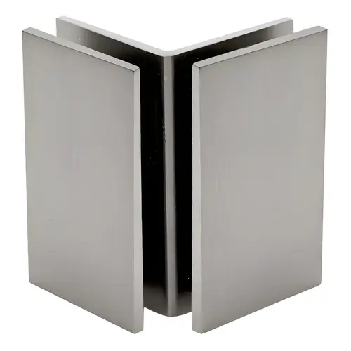 FHC GLN1090BN Glendale Series 90 Degree Glass-To-Glass Bracket, Brass Material, 3/4" Hole Diameter, 2-1/16" Long Leaf Width, Brushed Nickel Finish Glendale Series 90 Degree Glass-To-Glass Bracket, Brass Material, 3/4" Hole Diameter, 2-1/16" Long Leaf Width, Brushed Nickel Finish