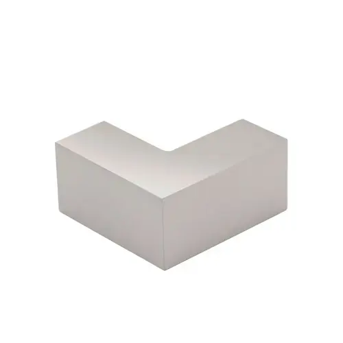 90 Degree Slip Fit Glass Clamp, Brass Material, 3/8" to 1/2" Glazing Thickness, 1" Height, 2" Width, Brushed Nickel Finish