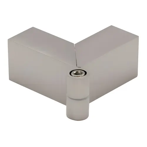 Adjustable "Slip Fit" Glass-to-Glass Clamp, Brass Material, 5/16" To 1/2" Glazing Thickness, Brushed Nickel Finish