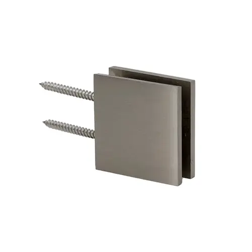 Notch Style Wall Mount Clamp Double Mounting Holes, Brass Material, Square Design, 2" Height, 2" Width, Brushed Nickel Finish