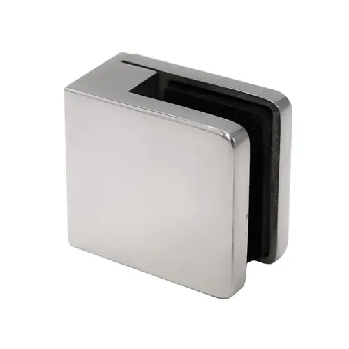 SQ Series Polished Glass Clamp With Flat Base For 1/2" and 9/16" Glass - Polished Stainless SQ Series Polished Glass Clamp With Flat Base For 1/2" and 9/16" Glass - Polished Stainless