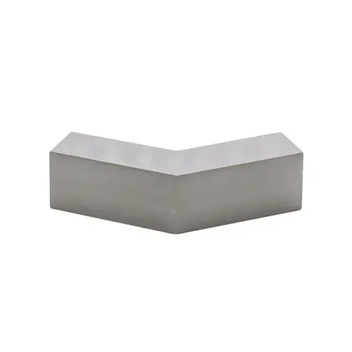 135 Degree Slip Fit Glass Clamp, Brass Material, 5/16" to 1/2" Glazing Thickness, Brushed Nickel Finish