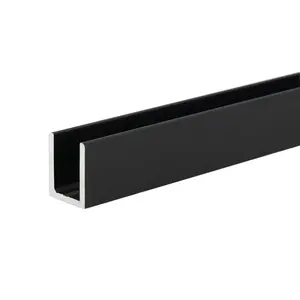 FHC SUCD14MB Classic U-Channel 1/4" Glass - 95" Long - Matte Black