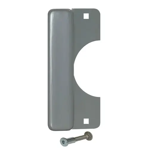 3-1/2" x 8" Latch Protector with Lever Cutout for Electric Strikes with EBF Fasteners Silver Coated Finish Aluminum Painted