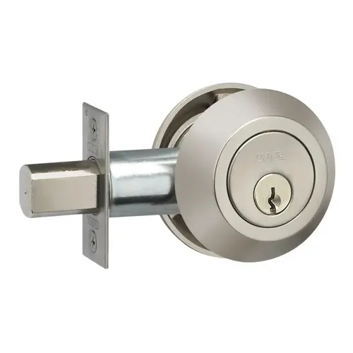 Modern Single Cylinder Deadbolt with 2-3/8" Backset, 1-3/4" Doors Satin Nickel Finish Modern Single Cylinder Deadbolt with 2-3/8" Backset, 1-3/4" Doors Satin Nickel Finish