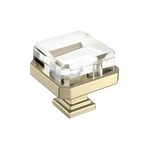 Glacio Premium Square Cabinet Knob Clear/Golden Champagne Glacio Premium Square Cabinet Knob Clear/Golden Champagne