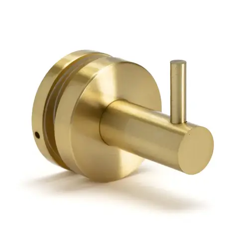 Peg Robe/Towel Hook for 3/8" and 1/2" Glass - Satin Brass Peg Robe/Towel Hook for 3/8" and 1/2" Glass - Satin Brass