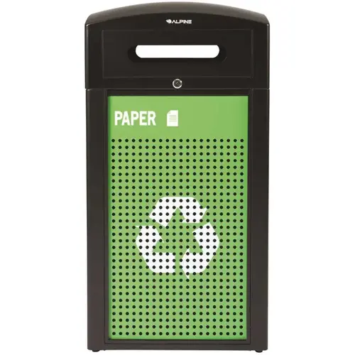 40 Gal Steel Grn Commercial Outdoor Recycle/trash Receptacle