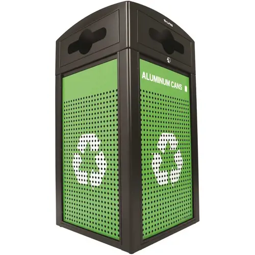 40 Gal Steel Green OD Recycle/can Receptacle-Mixed Dome Lid 40 Gal Steel Green OD Recycle/can Receptacle-Mixed Dome Lid