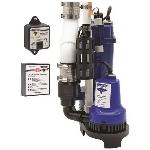 Combination 1/3 HP Primary Battery Backup Sump Pump System