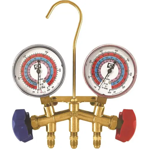 M2 Standard 2-Valve Classic Brass Manifold With A2l Gauges