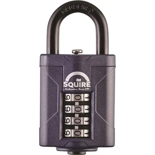 Weathershield    Combination Padlock, 4 Wheel, Open Shackle, 40mm