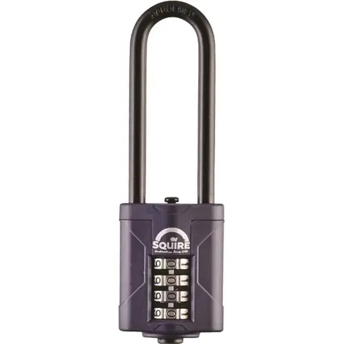 Weathershield    Combination Padlock, 4 Wheel, Extra Long Shackle