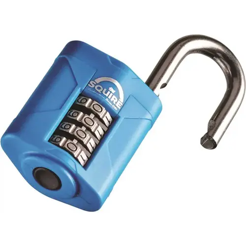 Marine Combination Padlock, 4 Wheel, Open Shackle, 50mm