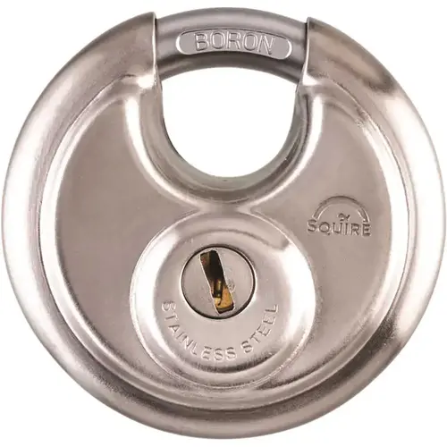 Disc Style Padlock, Stainless Steel, 70mm, Keyed