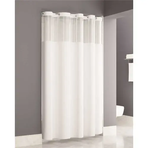 Peva 8 Easy Hang White Shower Curtain 71x74